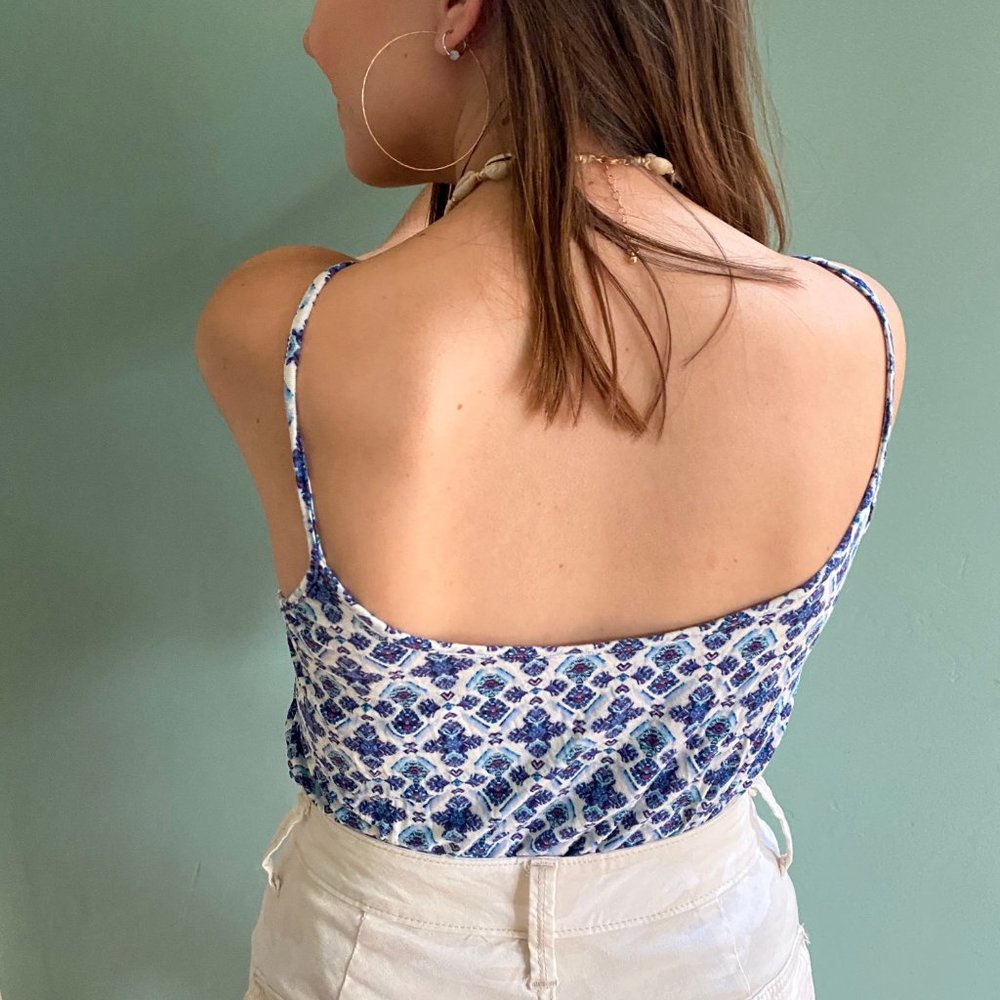 blue pattern Aerie 'Soft & Sexy' flowy tank top - Picture 2 of 5